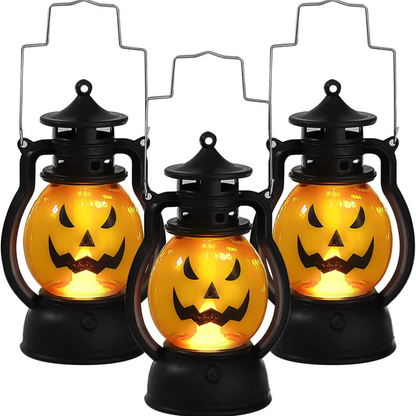 Pack Happy Halloween / 3 Lámparas Calabazas + Luces led Calabaza